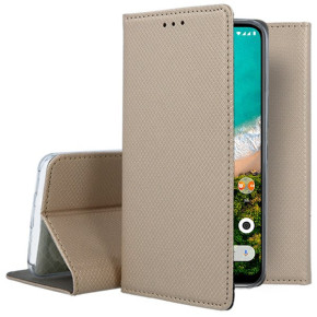 Кожен калъф тефтер и стойка Magnetic FLEXI Book Style за Xiaomi Mi Note 10 / Xiaomi Mi Note 10 Pro златист